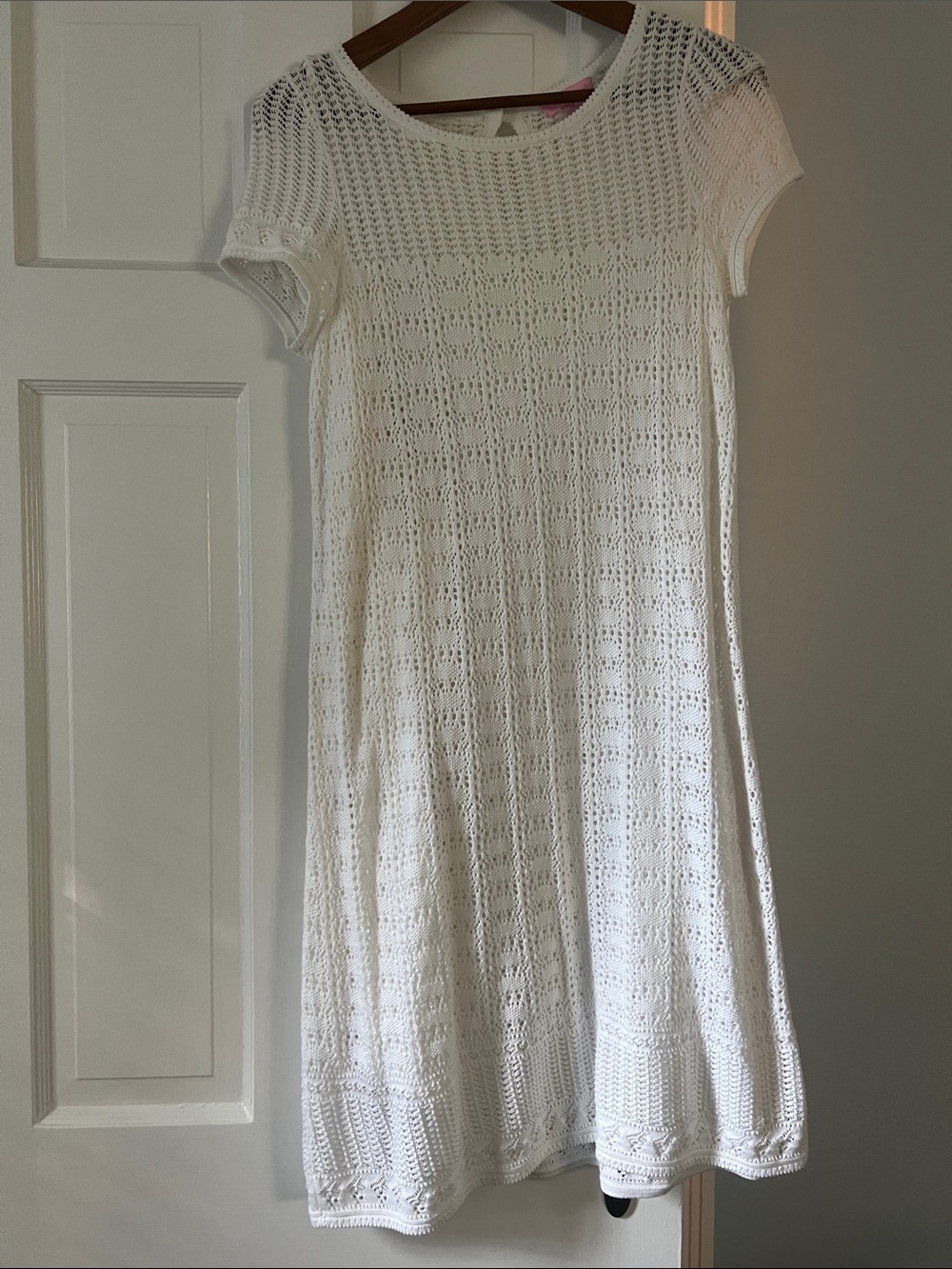 Lilly Pulitzer white crochet knit dress medium
